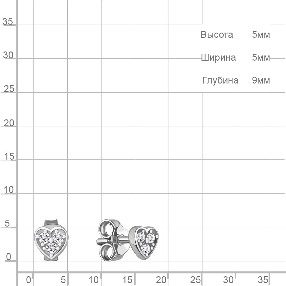 Моносерьга AQUAMARINE 400898A вес 0.4 г серебро, фианит купить,NaN