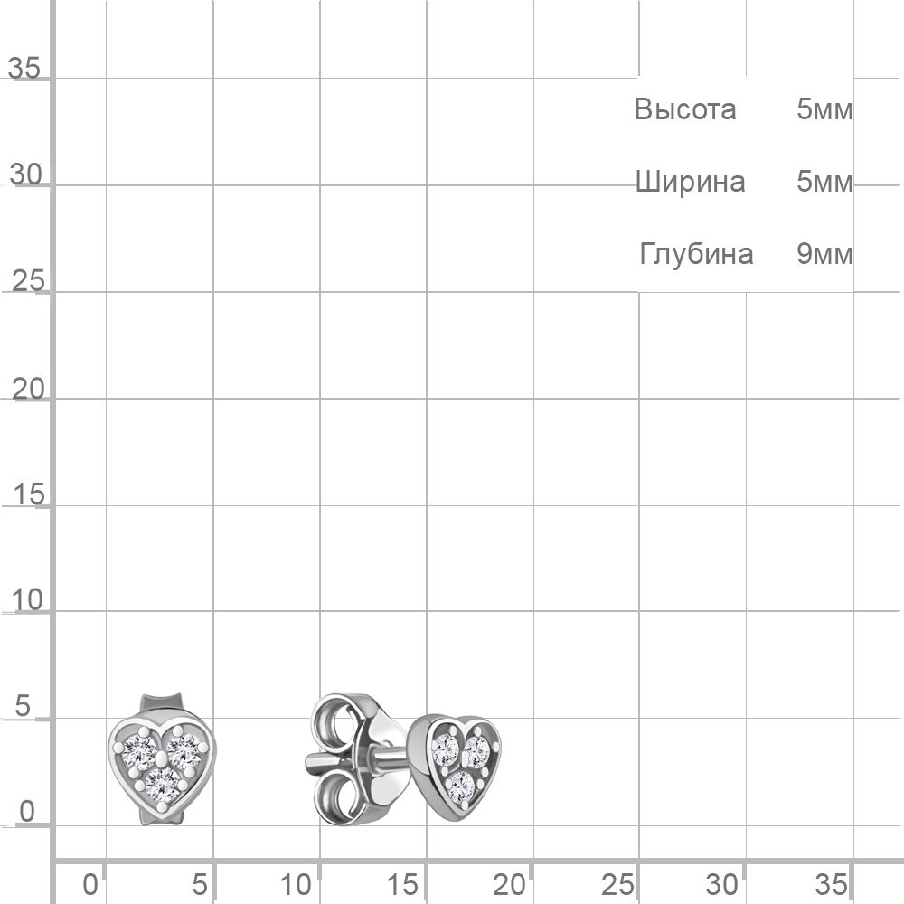 Моносерьга AQUAMARINE 400898A вес 0.4 г серебро, фианит купить,NaN