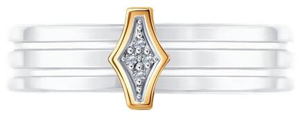 Кольцо Diamant 51-210-00486-2 размер 18 вес 0.4 г золото, бриллиант, керамика купить,NaN