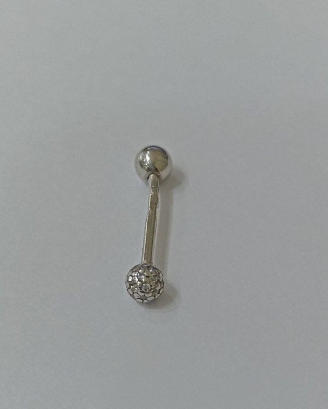 Штанга AQUAMARINE для языка вес 0.99 г серебро, фианит купить,NaN