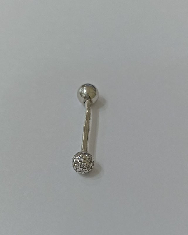 Штанга AQUAMARINE для языка вес 0.99 г серебро, фианит купить,NaN