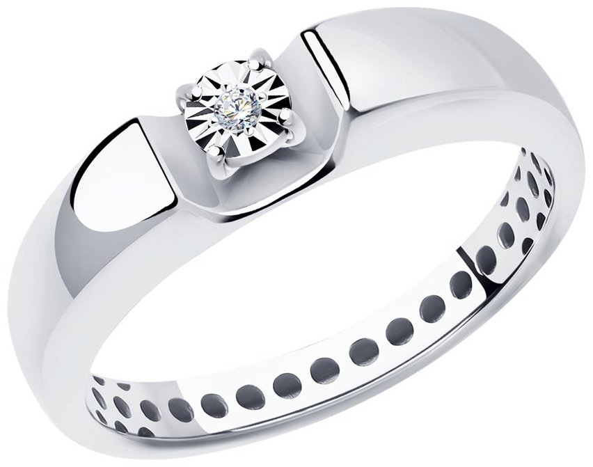Кольцо Diamant 52-210-01532-1_185 размер 18.5 вес 2.35 г золото, бриллиант купить,NaN