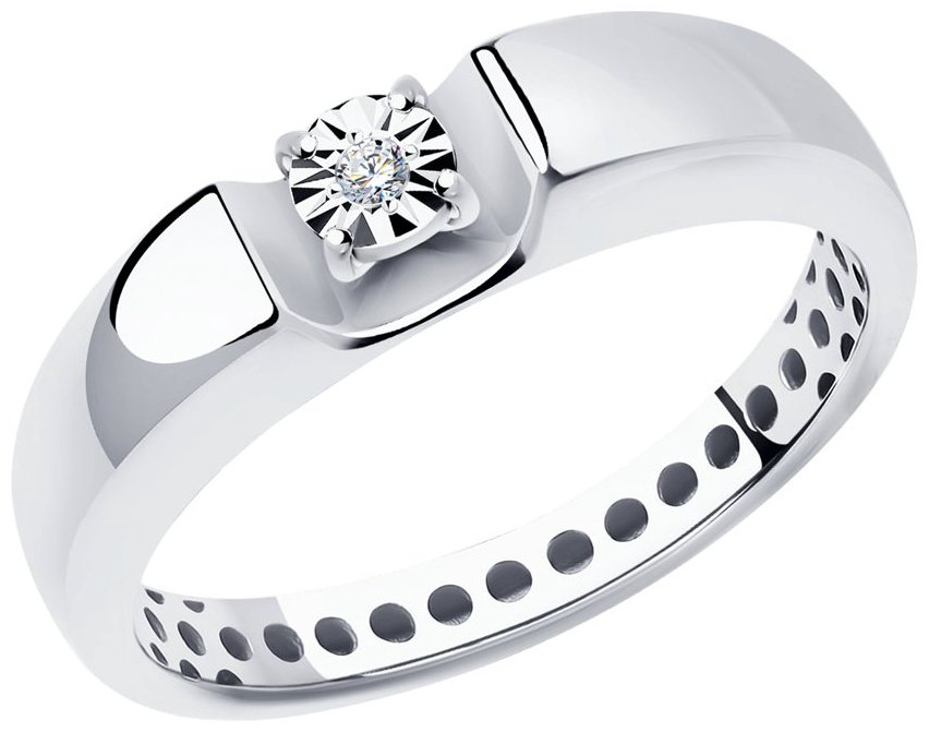 Кольцо Diamant 52-210-01532-1_185 размер 18.5 вес 2.35 г золото, бриллиант купить,NaN