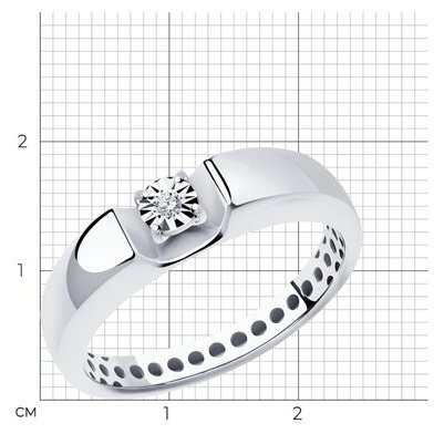 Кольцо Diamant 52-210-01532-1_185 размер 18.5 вес 2.35 г золото, бриллиант купить,NaN