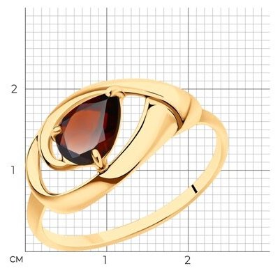 Кольцо Diamant 93-310-00594-2_18 размер 18 вес 1.25 г серебро, гранат купить,NaN