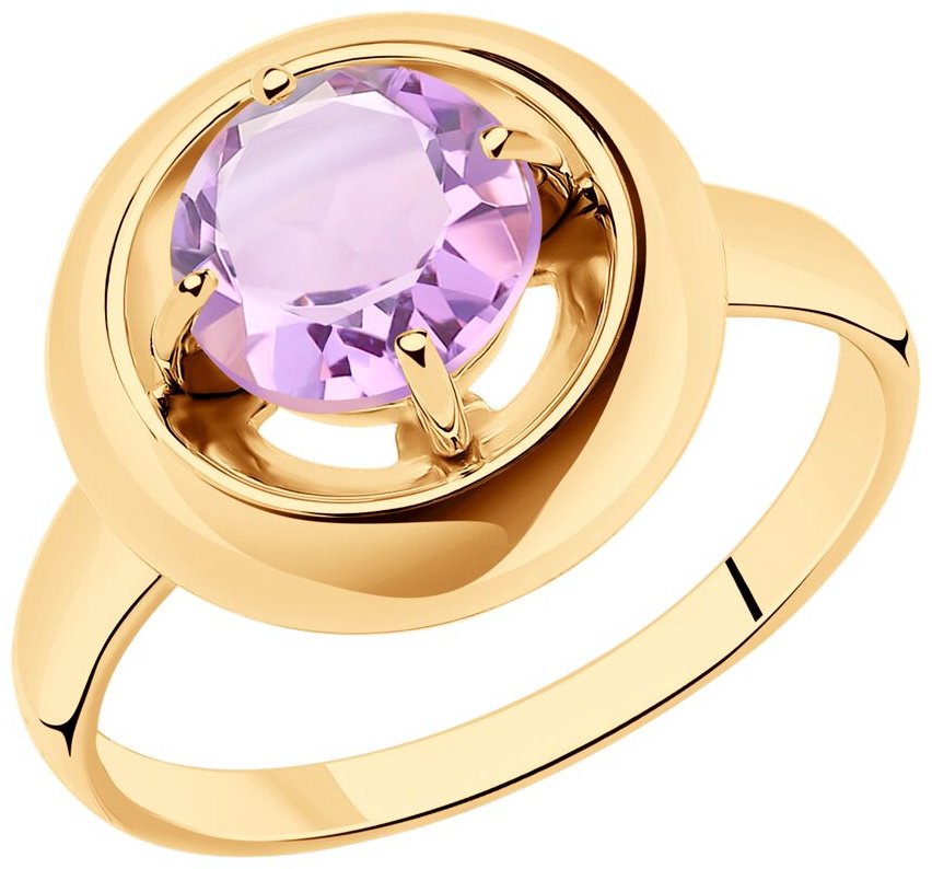 Кольцо Diamant 93-310-00782-2_17 размер 17 вес 2.35 г серебро, аметист