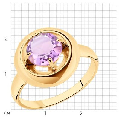 Кольцо Diamant 93-310-00782-2_17 размер 17 вес 2.52 г серебро, аметист купить,NaN