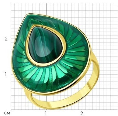 Кольцо Diamant 93-310-01688-1 размер 19 вес 5.49 г серебро, эмаль, малахит купить,NaN