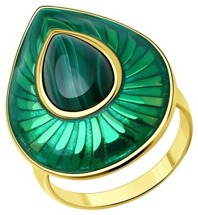Кольцо Diamant 93-310-01688-1_18 размер 18 вес 5.791 г серебро, малахит купить,NaN
