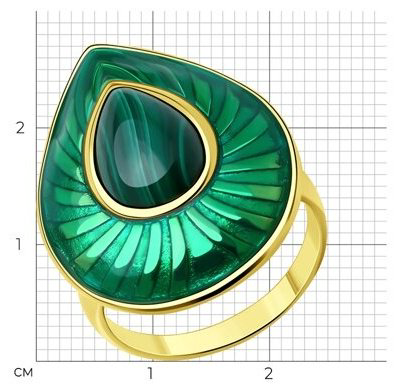Кольцо Diamant 93-310-01688-1_19 размер 19 вес 5.34 г серебро, малахит купить,NaN