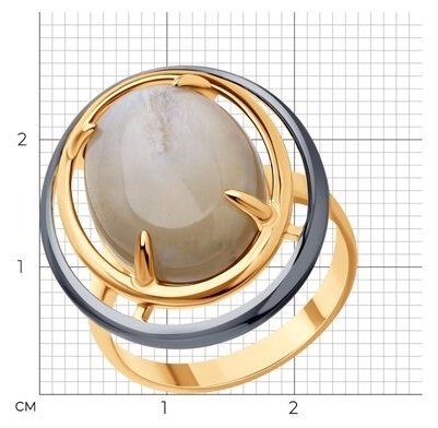 Кольцо Diamant 93-310-01750-1_19 размер 19 вес 4.78 г серебро, лунный камень купить,NaN