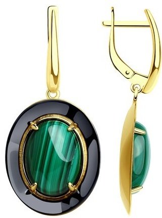 Diamant 93-310-01753-1-93-321-01752-1 вес 16.32 г 18 серебро, малахит купить,NaN