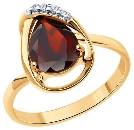 Кольцо Diamant 93-310-01919-1 размер 18 вес 2.32 г серебро, гранат