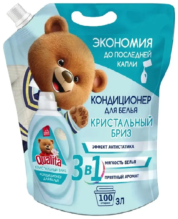 Кондиционер для белья Qualita кристальный бриз 3000 мл купить,NaN