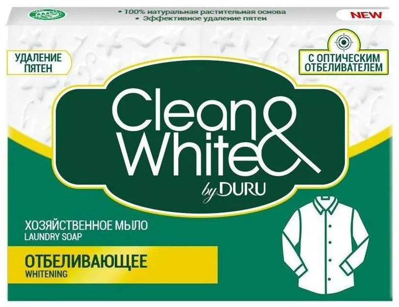 Кусковое мыло Duru Clean&White отбеливающее без аромата 120г по 4шт купить,NaN