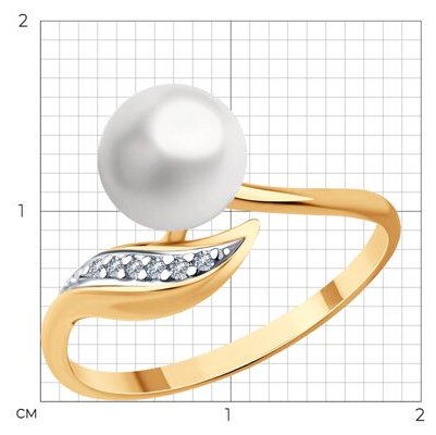 Кольцо Diamant 93-310-01934-1_18 размер 18 вес 1.59 г серебро, жемчуг купить,0