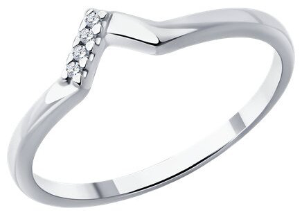 Кольцо Diamant 94-210-02127-1_15 размер 15 вес 1.14 г серебро, бриллиант купить,NaN