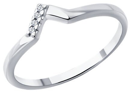Кольцо Diamant 94-210-02127-1_15 размер 15 вес 1.14 г серебро, бриллиант купить,NaN
