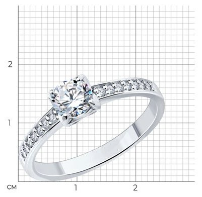 Кольцо Diamant 94-110-01712-1_17 размер 17 вес 2.14 г серебро, фианит купить,NaN