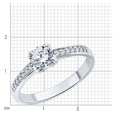 Кольцо Diamant 94-110-01712-1_18 размер 18 вес 2.18 г серебро, фианит купить,NaN