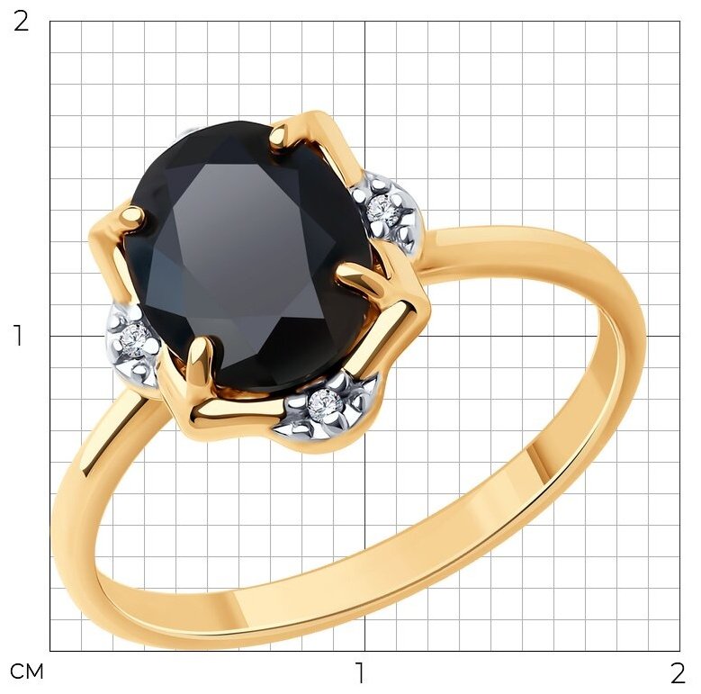 Кольцо Diamant 93-310-01953-1_18 размер 18 вес 2.41 г серебро, шпинель купить,NaN
