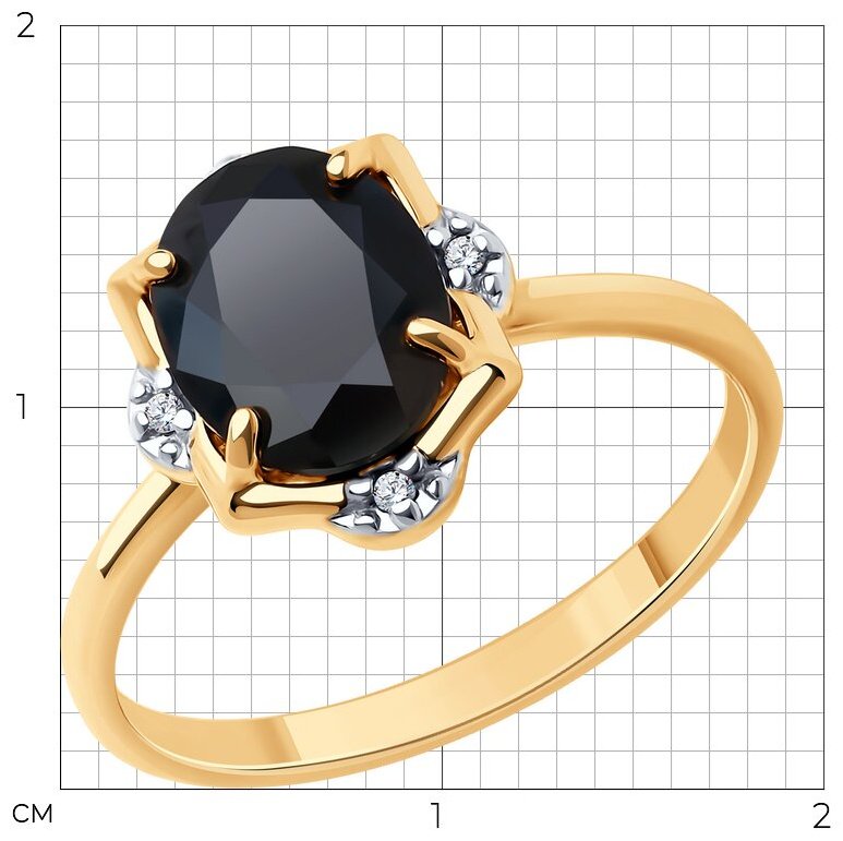 Кольцо Diamant 93-310-01953-1_19 размер 19 вес 2.5 г серебро, шпинель купить,NaN