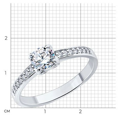 Кольцо Diamant 94-110-01712-1_19 размер 19 вес 2.28 г серебро, фианит купить,NaN