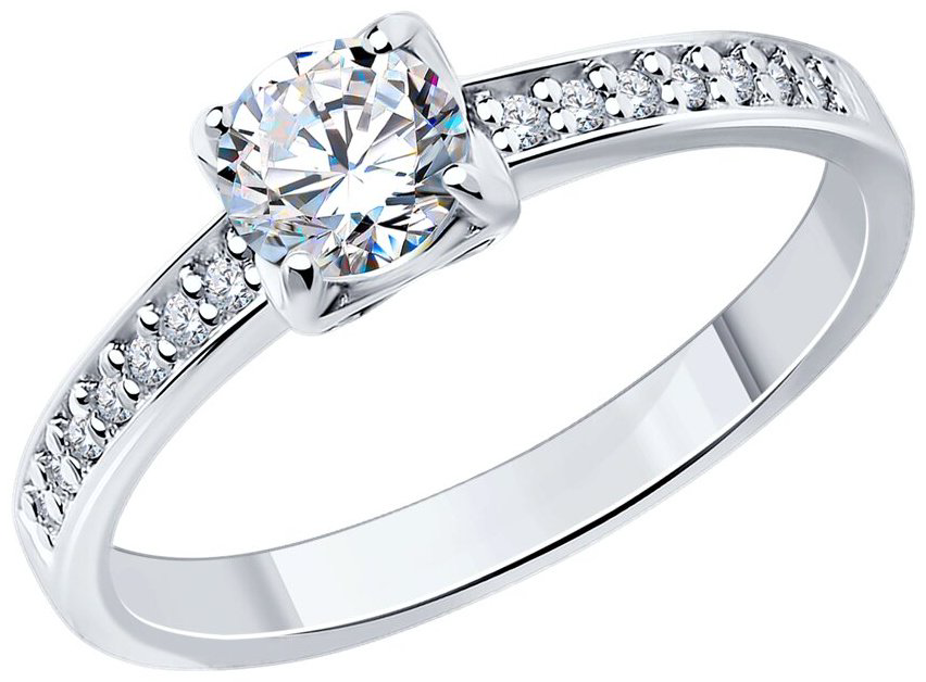 Кольцо Diamant 94-110-01712-1_19 размер 19 вес 2.28 г серебро, фианит купить,NaN