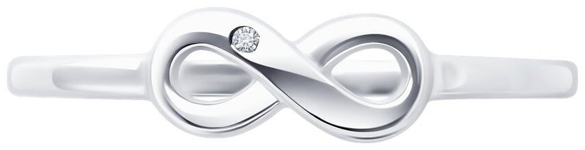 Кольцо Diamant 94-210-02131-1_155 размер 15.5 вес 1.235 г серебро, бриллиант купить,NaN