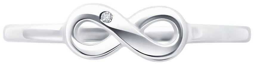 Кольцо Diamant 94-210-02131-1_155 размер 15.5 вес 1.235 г серебро, бриллиант купить,NaN