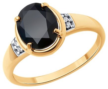 Кольцо Diamant 93-310-01954-1_18 размер 18 вес 2.24 г серебро, шпинель купить,NaN