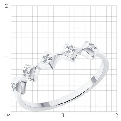 Кольцо Diamant 94-210-02136-1_16 размер 16 вес 1.31 г серебро, бриллиант купить,NaN