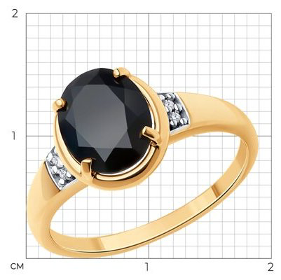 Кольцо Diamant 93-310-01954-1_19 размер 19 вес 2.24 г серебро, шпинель купить,NaN