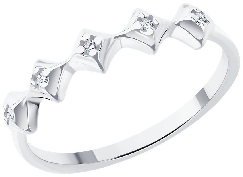 Кольцо Diamant 94-210-02136-1_16 размер 16 вес 1.35 г серебро, бриллиант купить,NaN