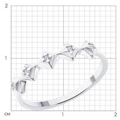 Кольцо Diamant 94-210-02136-1_17 размер 17 вес 1.31 г серебро, бриллиант купить,NaN