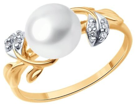 Кольцо Diamant 93-310-01961-1 размер 17.5 вес 2.35 г серебро, культивированный жемчуг, фианит купить,NaN