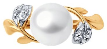 Кольцо Diamant 93-310-01961-1_17-5 размер 17.5 вес 2.48 г серебро, жемчуг купить,NaN