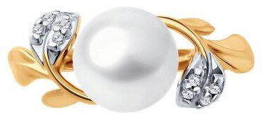 Кольцо Diamant 93-310-01961-1_17-5 размер 17.5 вес 2.48 г серебро, жемчуг купить,NaN
