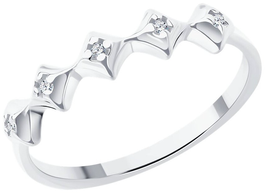 Кольцо Diamant 94-210-02136-1_175 размер 17.5 вес 1.41 г серебро, бриллиант купить,NaN