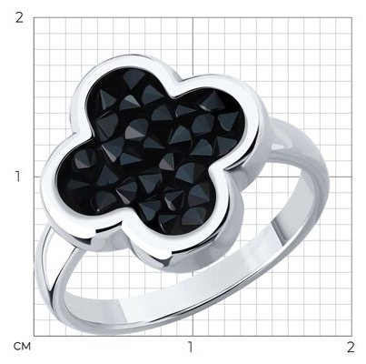 Кольцо Diamant 94-110-02342-1_17 размер 17 вес 3.55 г серебро, кристалл купить,NaN