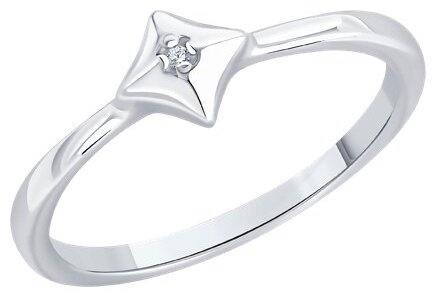 Кольцо Diamant 94-210-02137-1_17 размер 17 вес 1.38 г серебро, бриллиант купить,NaN