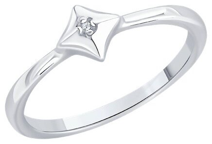 Кольцо Diamant 94-210-02137-1_17 размер 17 вес 1.38 г серебро, бриллиант купить,NaN