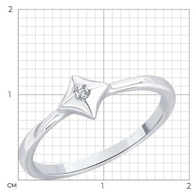 Кольцо Diamant 94-210-02137-1_17 размер 17 вес 1.38 г серебро, бриллиант купить,NaN