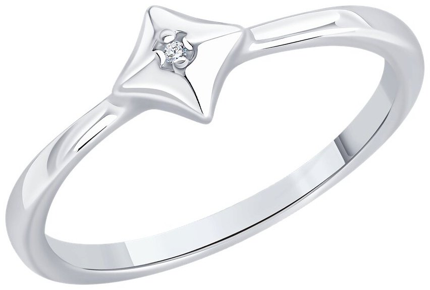 Кольцо Diamant 94-210-02137-1_175 размер 17.5 вес 1.485 г серебро, бриллиант купить,NaN