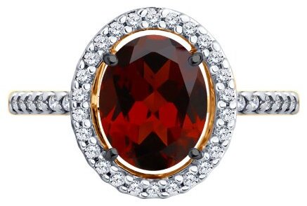Кольцо Diamant 93-310-01999-3_185 размер 18.5 вес 2.14 г серебро, гранат купить,NaN