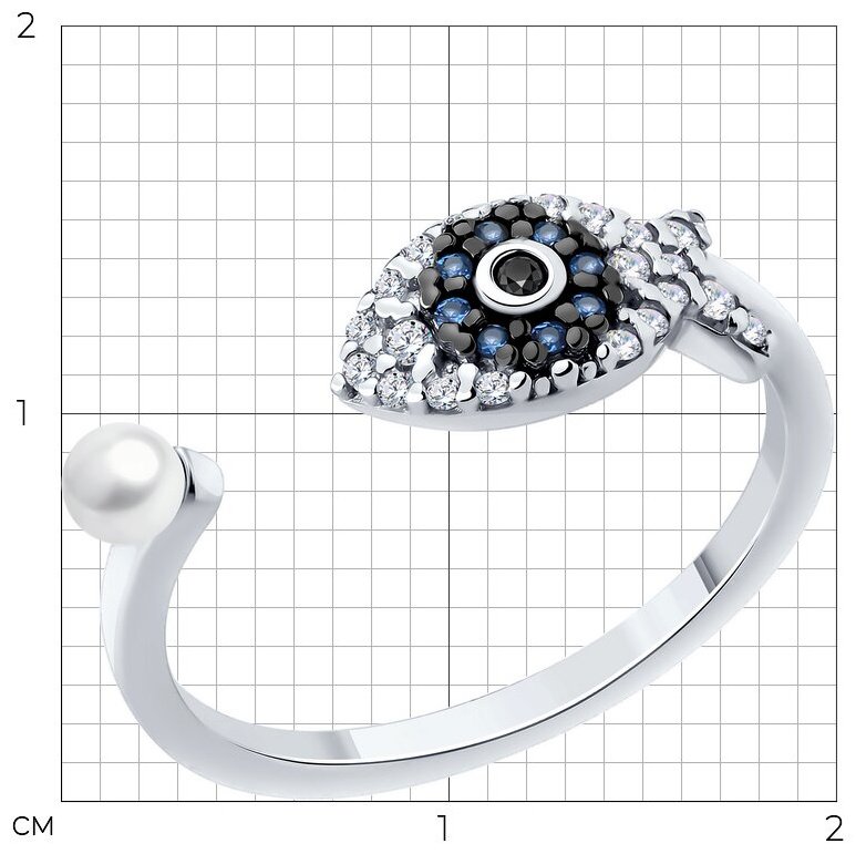 Кольцо Diamant 94-210-02186-1_16 размер 16 вес 1.74 г серебро, жемчуг купить,NaN