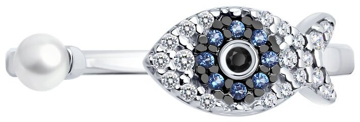 Кольцо Diamant 94-210-02186-1_18 размер 18 вес 1.7 г серебро, жемчуг купить,NaN