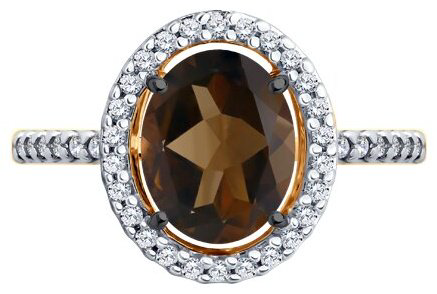 Кольцо Diamant 93-310-01999-4_17 размер 17 вес 1.98 г серебро, раухтопаз купить,NaN