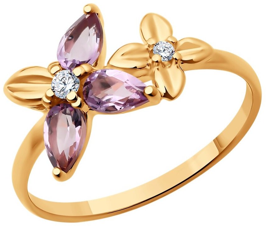 Кольцо Diamant 93-310-02061-2 размер 18 вес 1.54 г серебро, фианит купить,NaN
