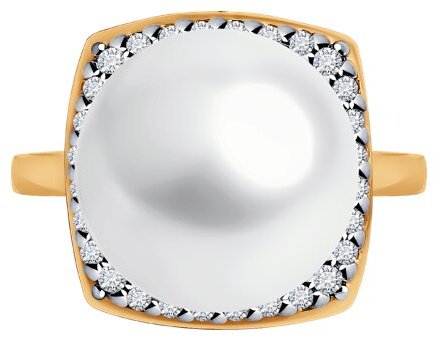 Кольцо Diamant 93-310-02600-1_17-5 размер 17.5 вес 4.22 г серебро, жемчуг купить,NaN